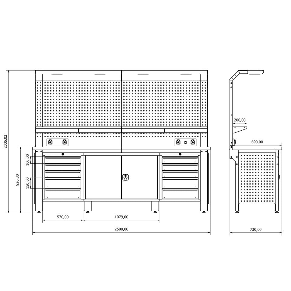 Proline Plus+ Combo 2501 Çalışma Tezgahı