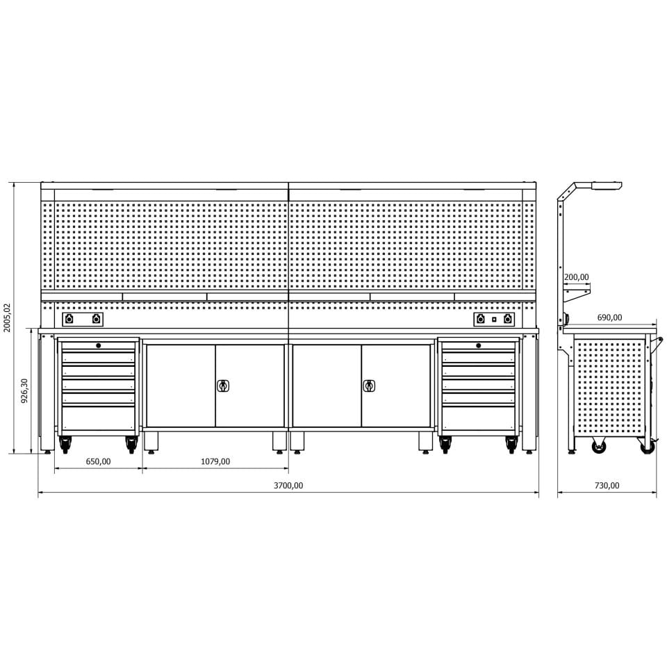 Proline Plus+ Combo 3701 Çalışma Tezgahı