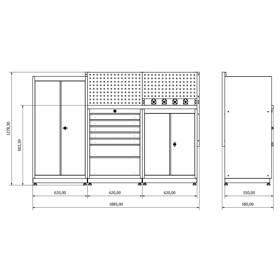 moduline çalışma tezgahı combo 07