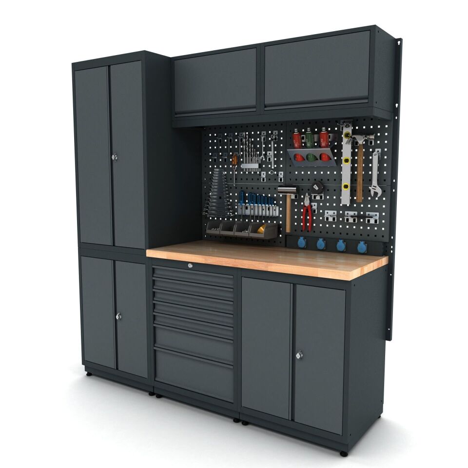 Moduline Combo 01 Çalışma Tezgahı + Kayın Masif Panel (30 mm)