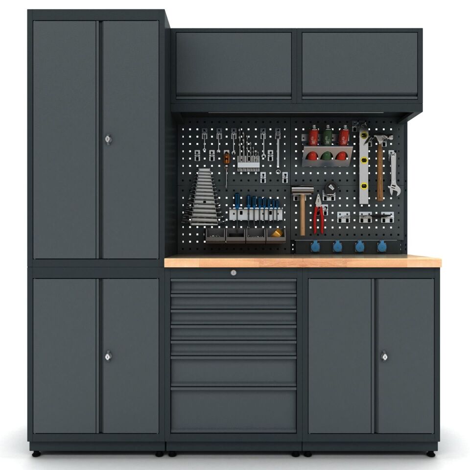 Moduline Combo 01 Çalışma Tezgahı + Kayın Masif Panel (30 mm)