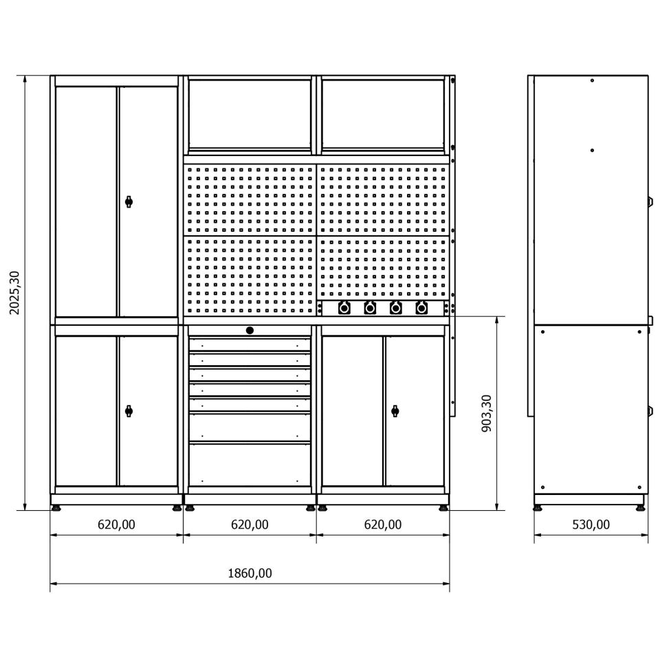 Moduline Combo 01 Çalışma Tezgahı + Paslanmaz Çelik (304 Kalite)(30 mm)