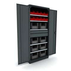 2 çekmeceli yumuşak kapanımlı metal malzeme dolabı 5026