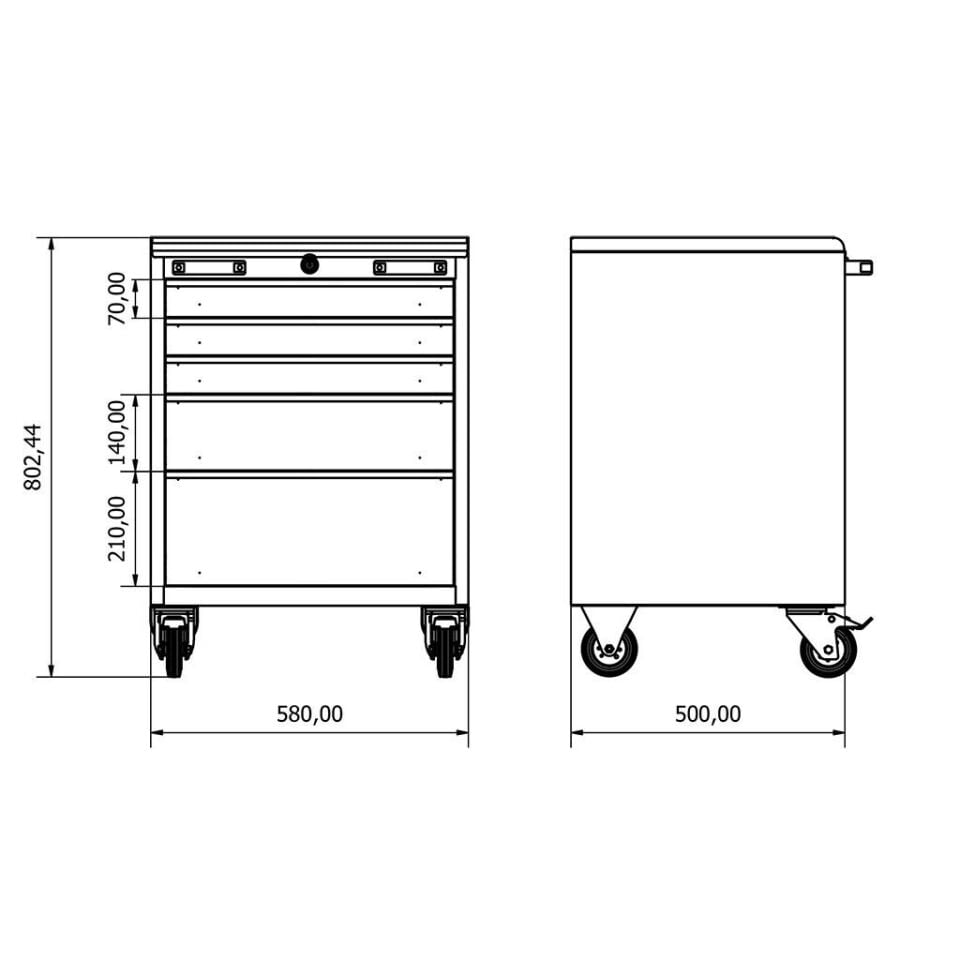 Moduline Mobil Dolap (x5 çekmeceli)