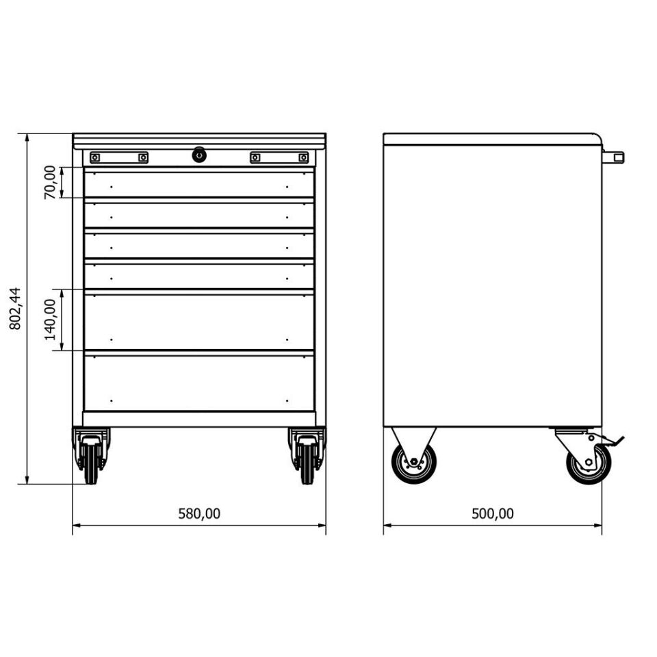Moduline Mobil Dolap (6 çekmeceli)