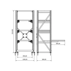 Kalıp Rafı (890x860mm %100 Açılım)