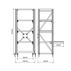 Kalıp Rafı (890x860mm %65 Açılım)