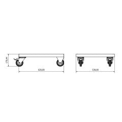 Moduline Tekerlekli Baza (620mm) (30.96)