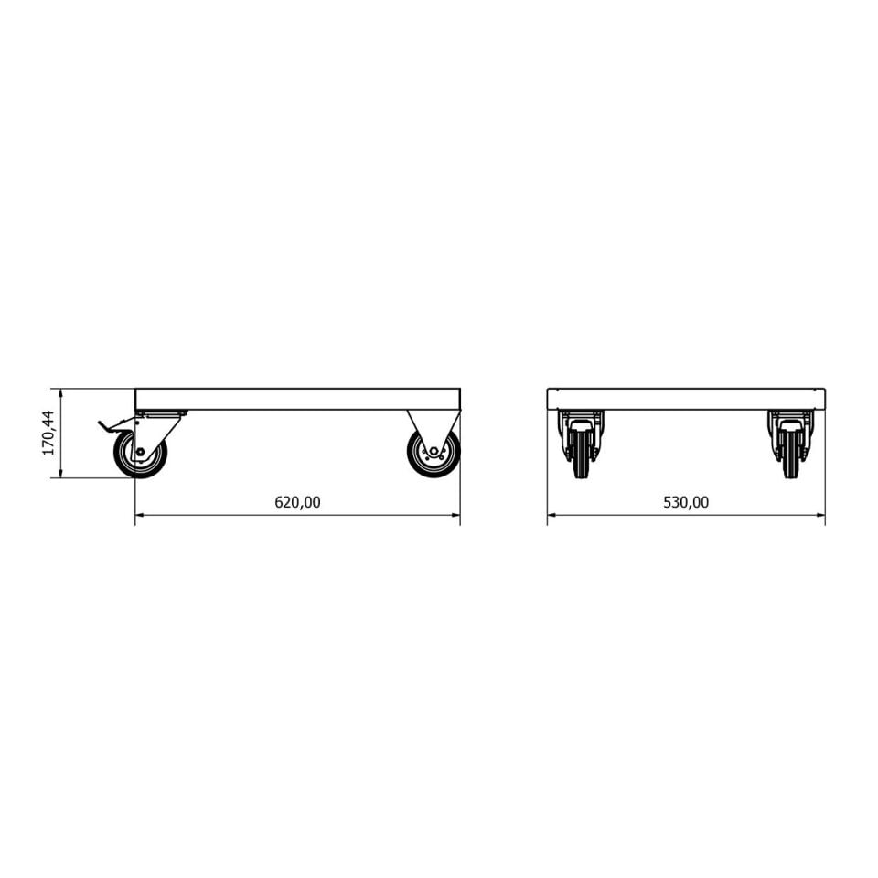 Moduline Tekerlekli Baza (620mm) (30.96)