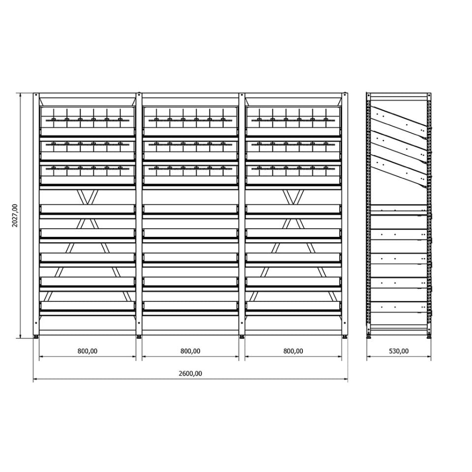 Eczane Raf Sistemi - BD.25.19.02 (H2030xW2600xD530)