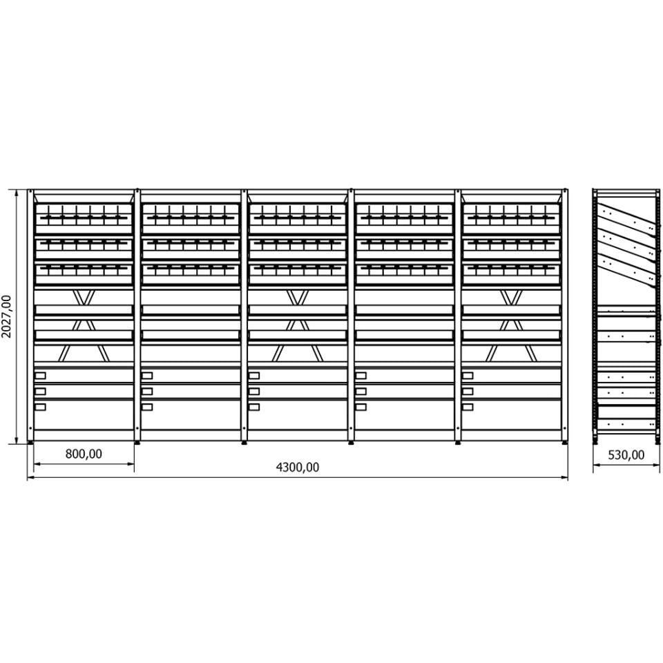 Eczane Raf Sistemi - BD.25.19.22 (H2030xW4300xD530)