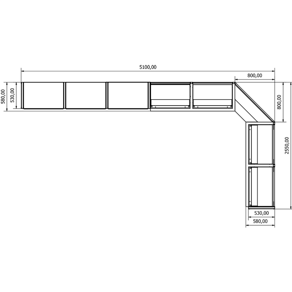 Eczane Raf Sistemi - BD.25.19.81 (H2030xW5150xD530)