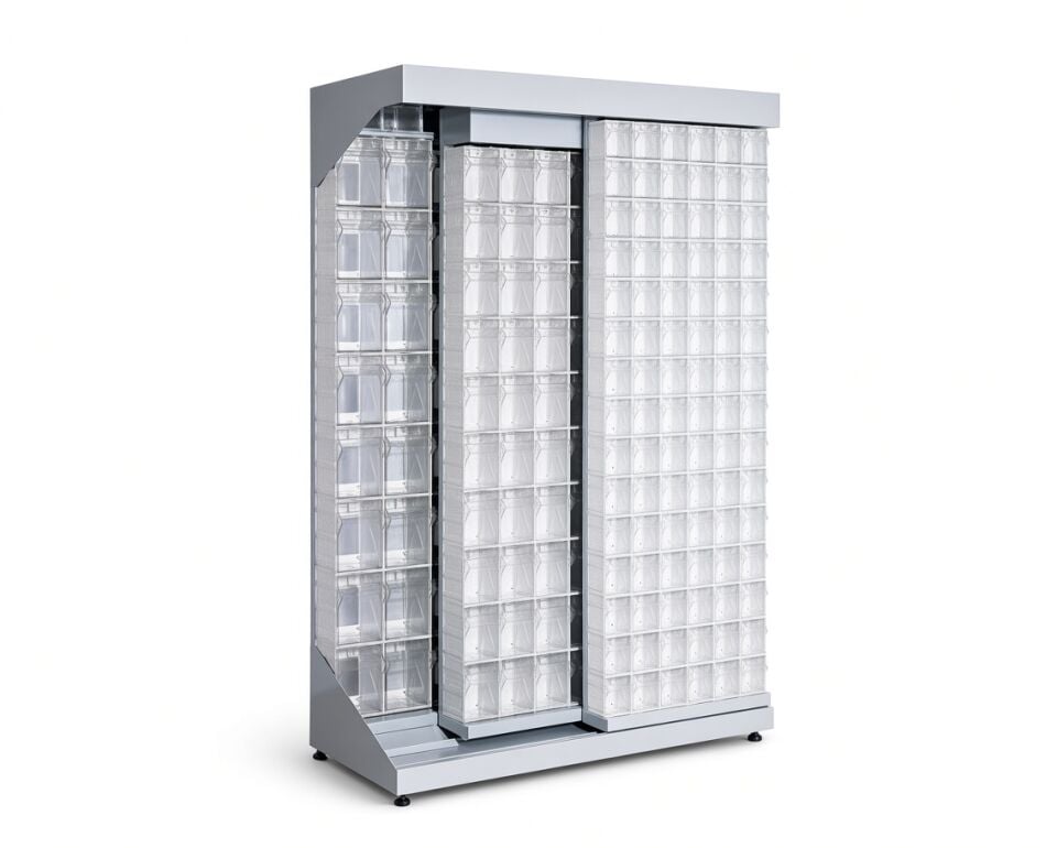 Hipaş MSR-3 Çekmeceli Sürgülü Tek Yönlü Stand | 1300 x 570 x 1920 mm